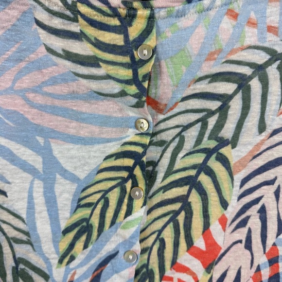 Tahari Tropical 100% Linen Button Up Back Top Size Small - Picture 5 of 7